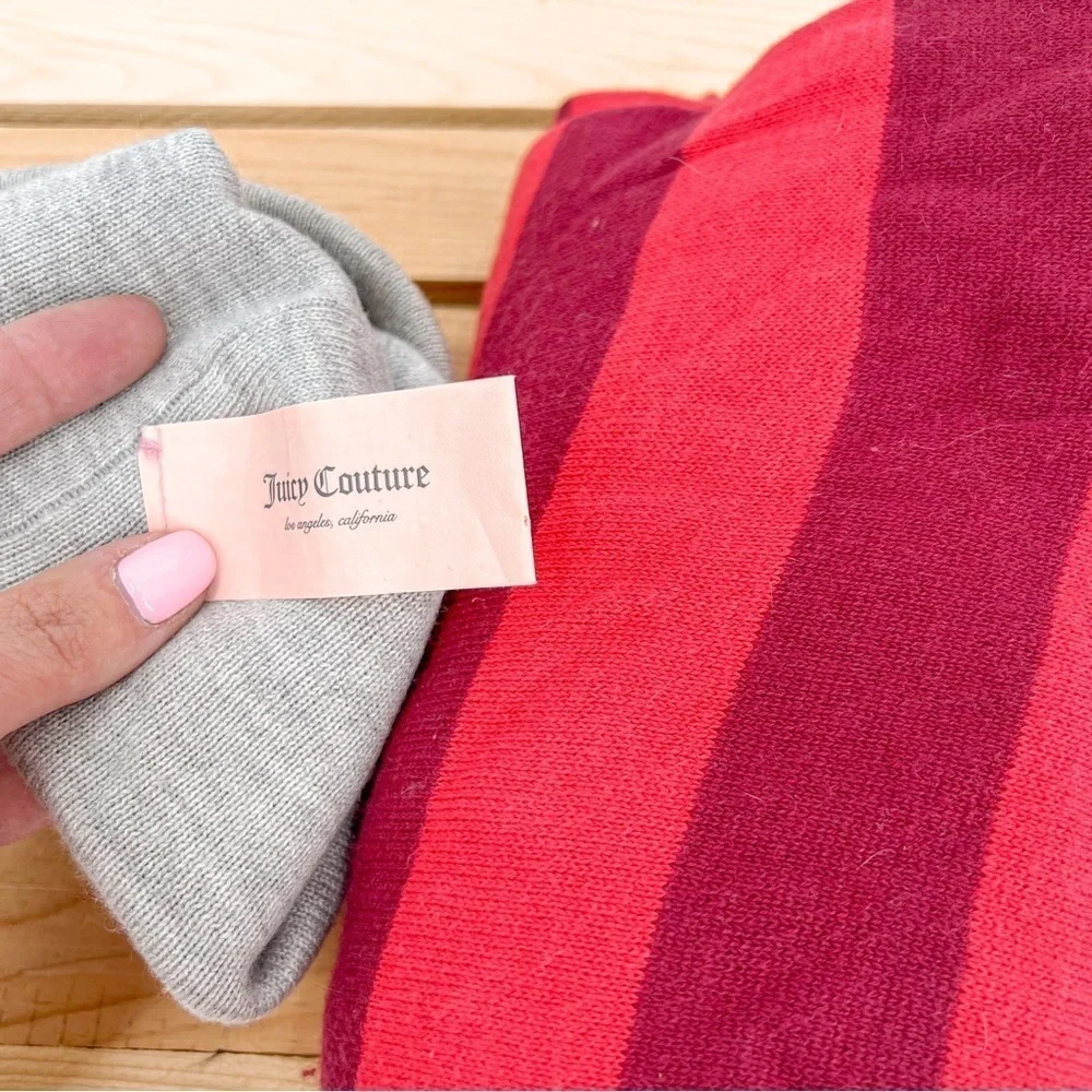 Juicy Couture red stripped hat/scarf set